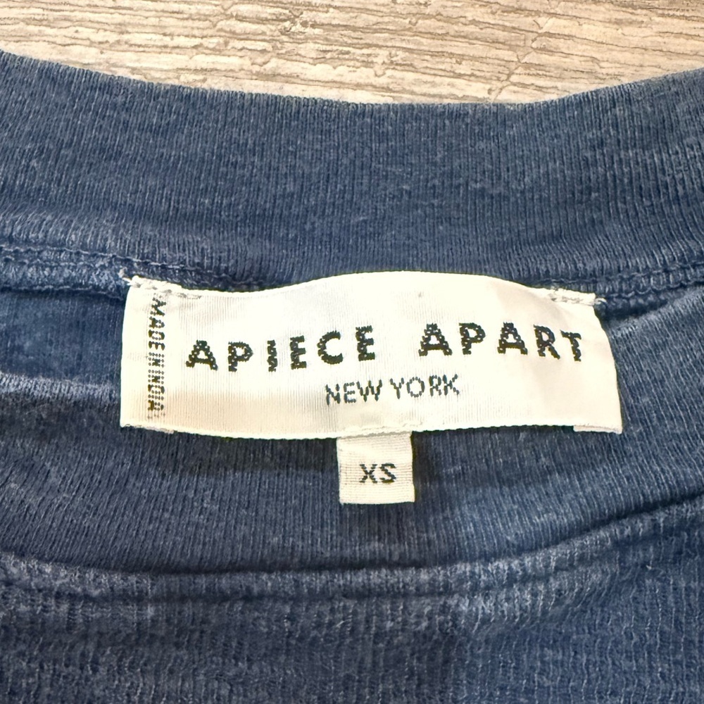 Apiece Apart Denim Blue Cotton Top - Picture 7 of 8